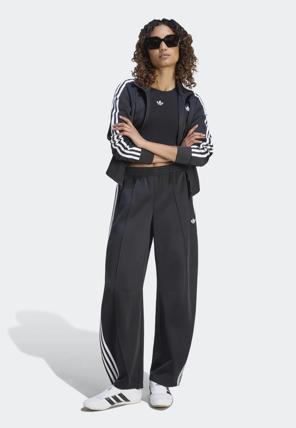 Брюки Firebird в форме бочки - спортивные штаны Adidas Originals, Black — фото 2