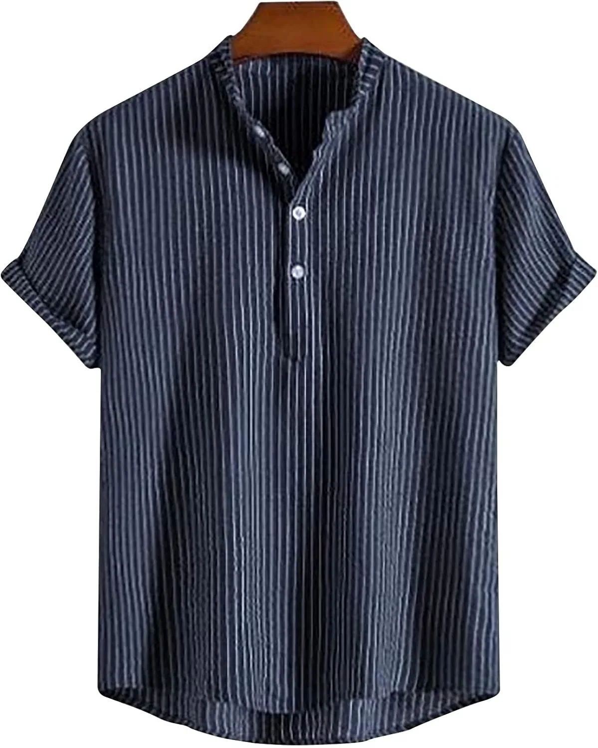 Мужская футболка с коротким рукавом и полосками, Dark Blue — фото 2