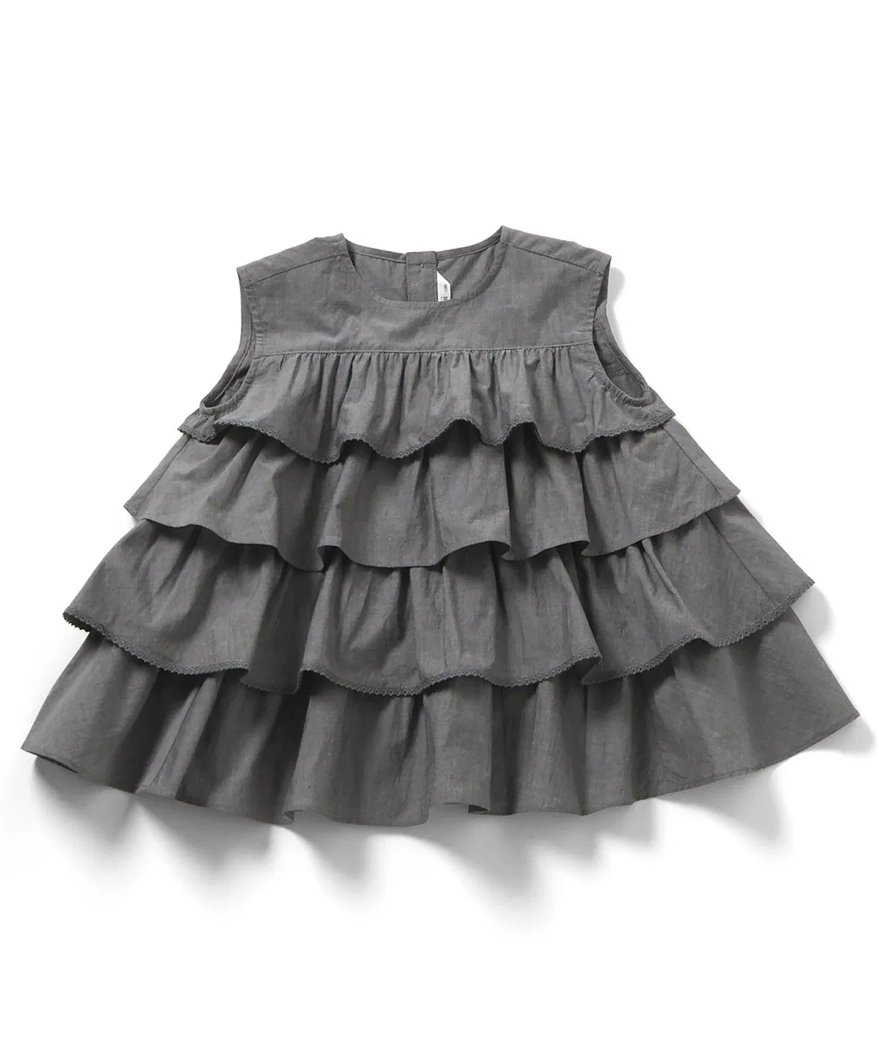 Детская туника без рукавов с рюшами, модель Cezar Top, toi toi toi, Black — фото 4