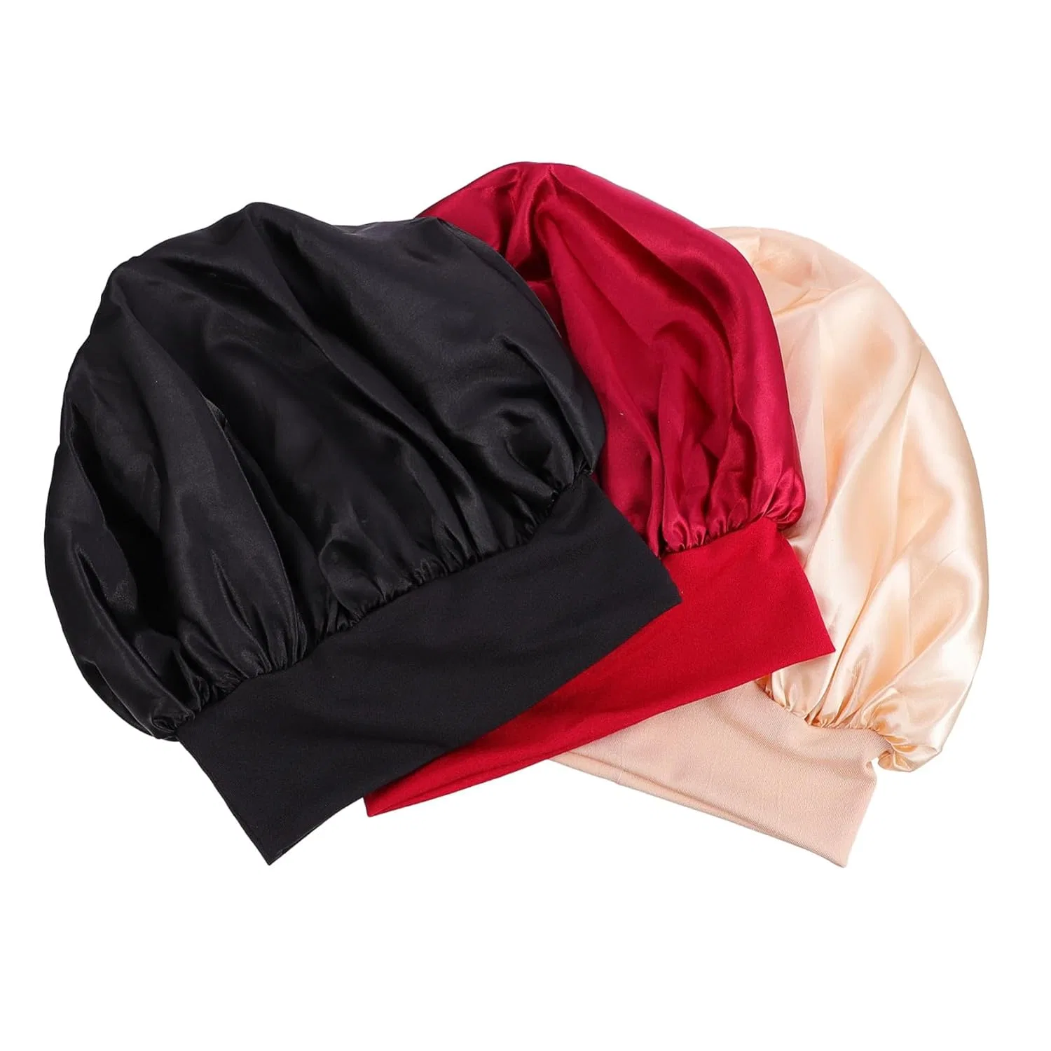 Шапочка для душа HAMPPLIES, 3 шт, Khaki, Schwarz, Burgunder