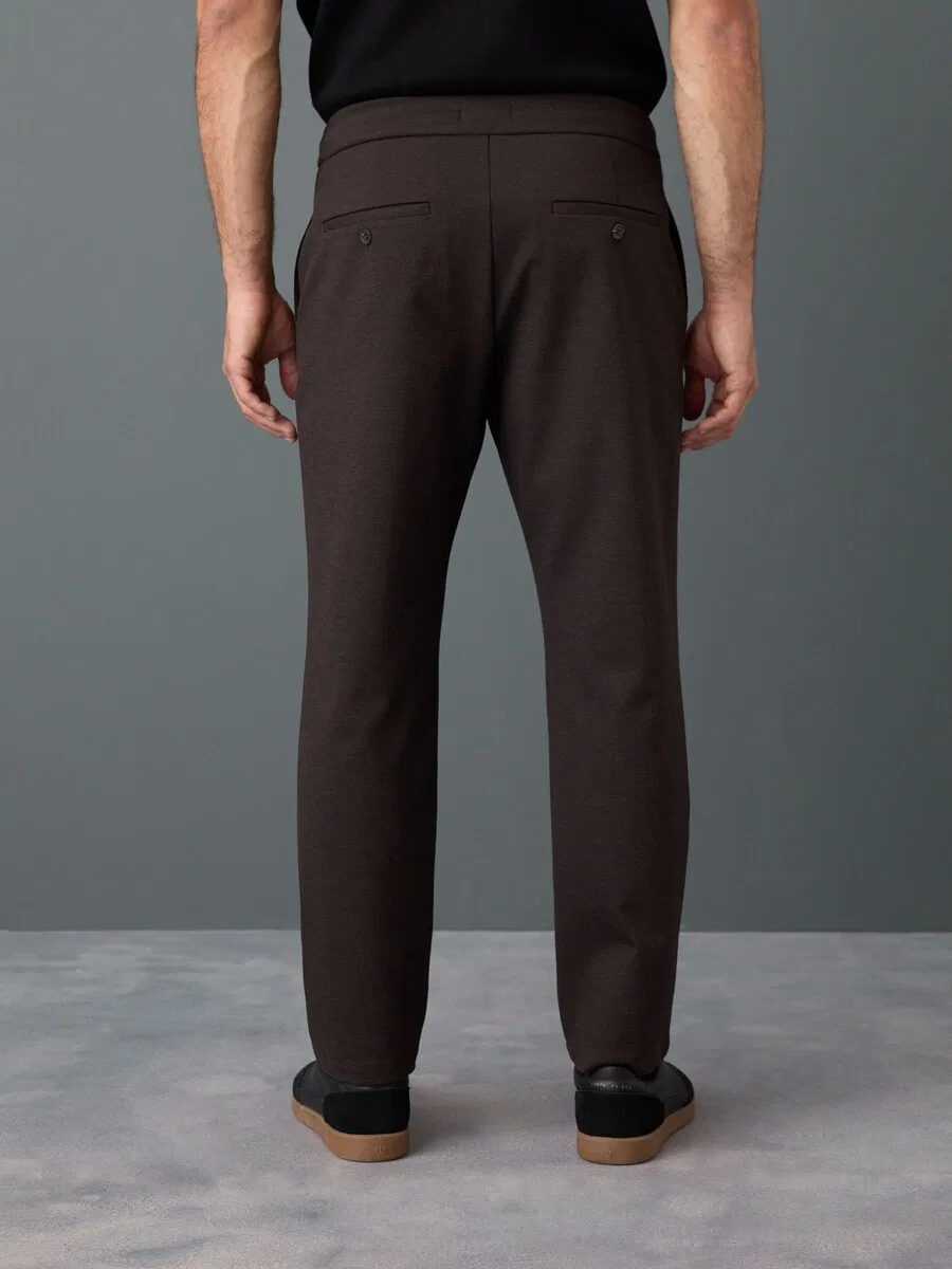 Брюки Next Slim fit 'Smart' шоколадного цвета — фото 2