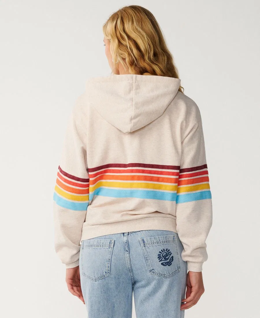 Худи с капюшоном на молнии с полосатым принтом Rip Curl, Oatmeal Marle — фото 3