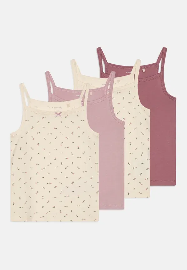 Майка на бретелях с принтом Nkfstrap 4 pack Name It, Buttercream, сливочный