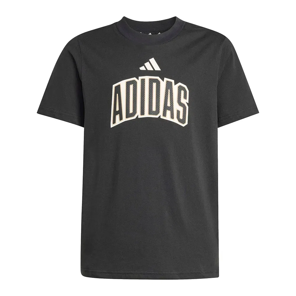 Детская футболка с длинным рукавом Adidas Stadium Lettering, Black — фото 3