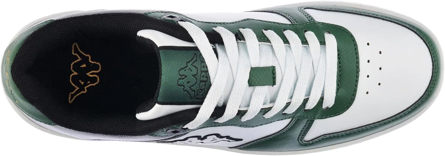 Детские кроссовки на шнуровке Maserta Logo Kappa, White Green Eden — фото 3