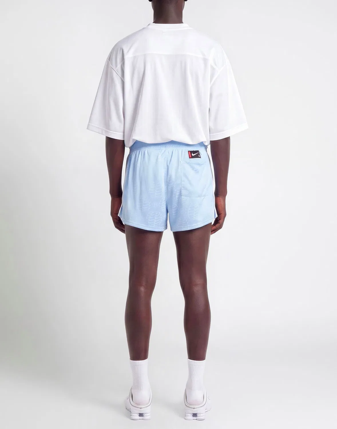 Мужские шорты спортивные с принтом X Martine Rose Sport Nike, светло-голубой — фото 3