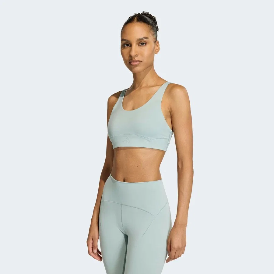 Спортивный бюстгальтер All Me Luxe Medium Support adidas, Зеленый