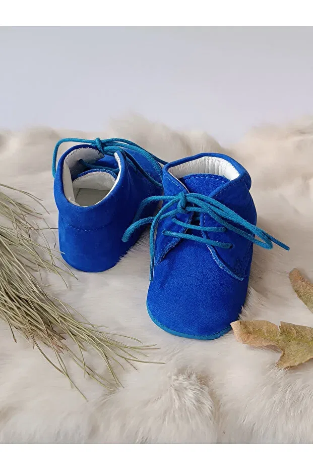 Детские пинетки для новорожденных кожаные Saks blue Hodore, Saks Blue — фото 4