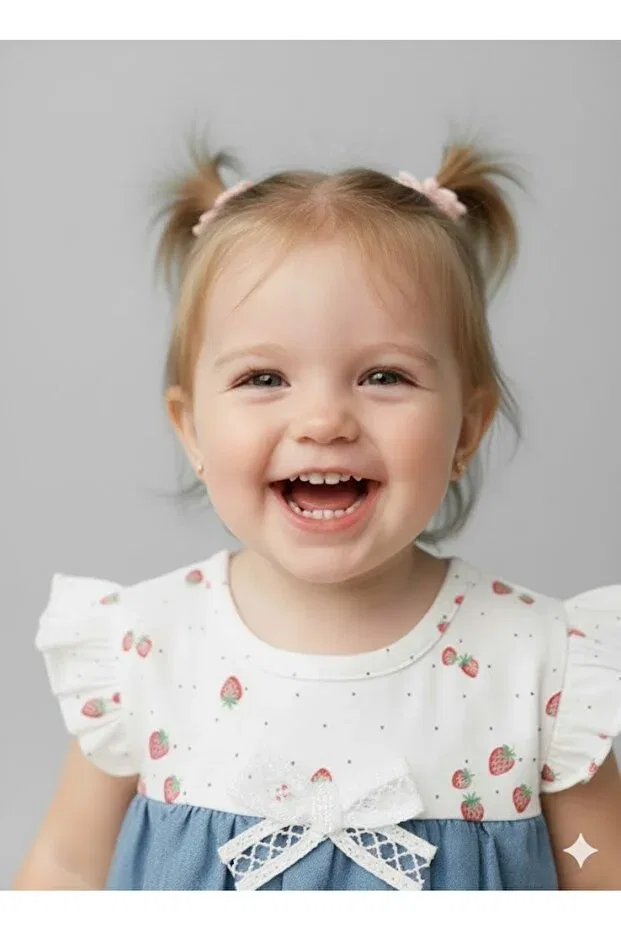 Детское джинсовое платье для девочек с принтом Bip Baby, Blue — фото 3