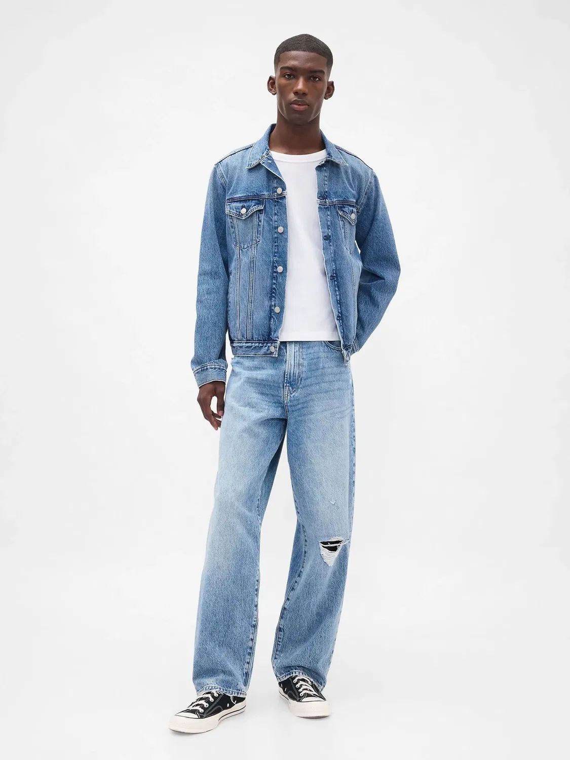 Джинсы свободные Gap Light Wash Blue Distressed, Light Wash Blue Distressed