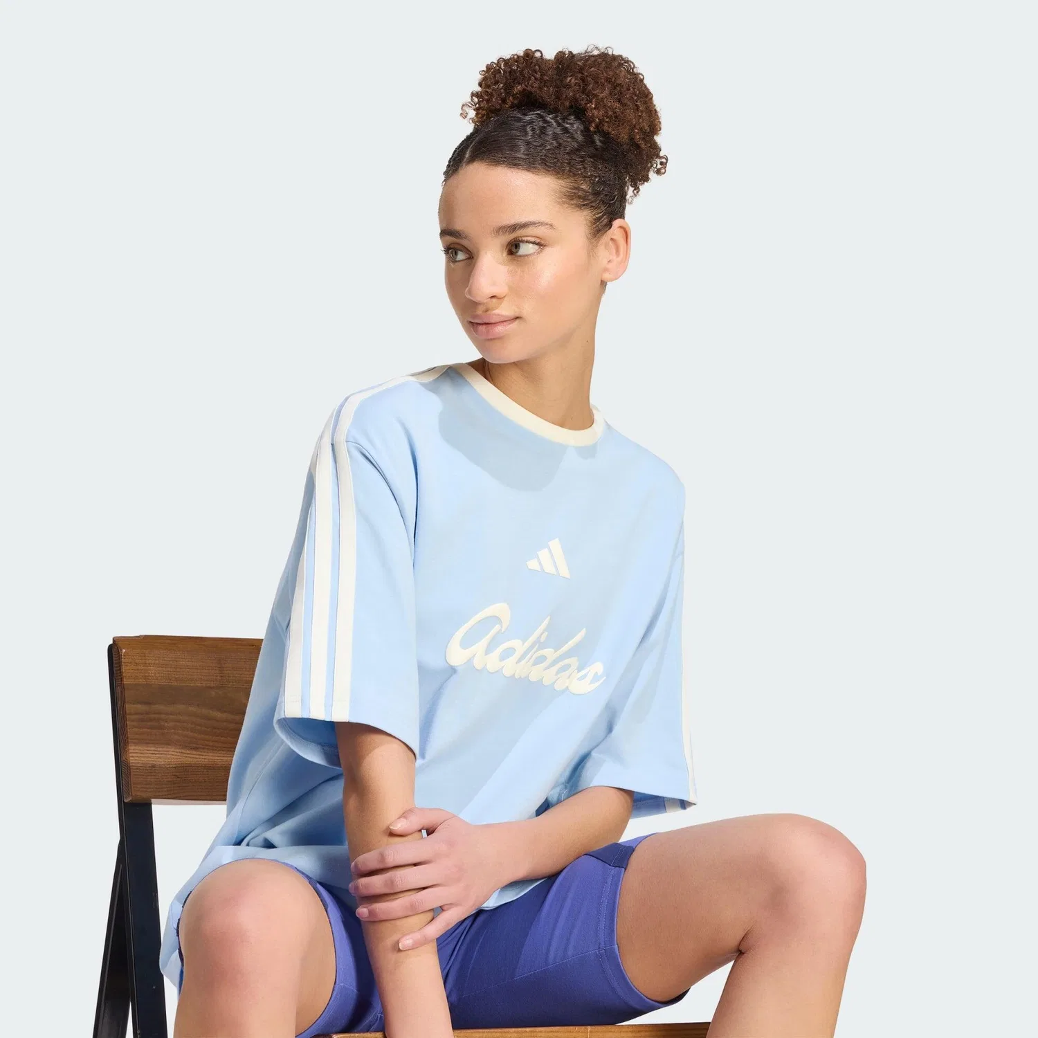 Мужская футболка с воротником Lux Tiro Grafik T-Shirt, Adidas, Kometblau — фото 4