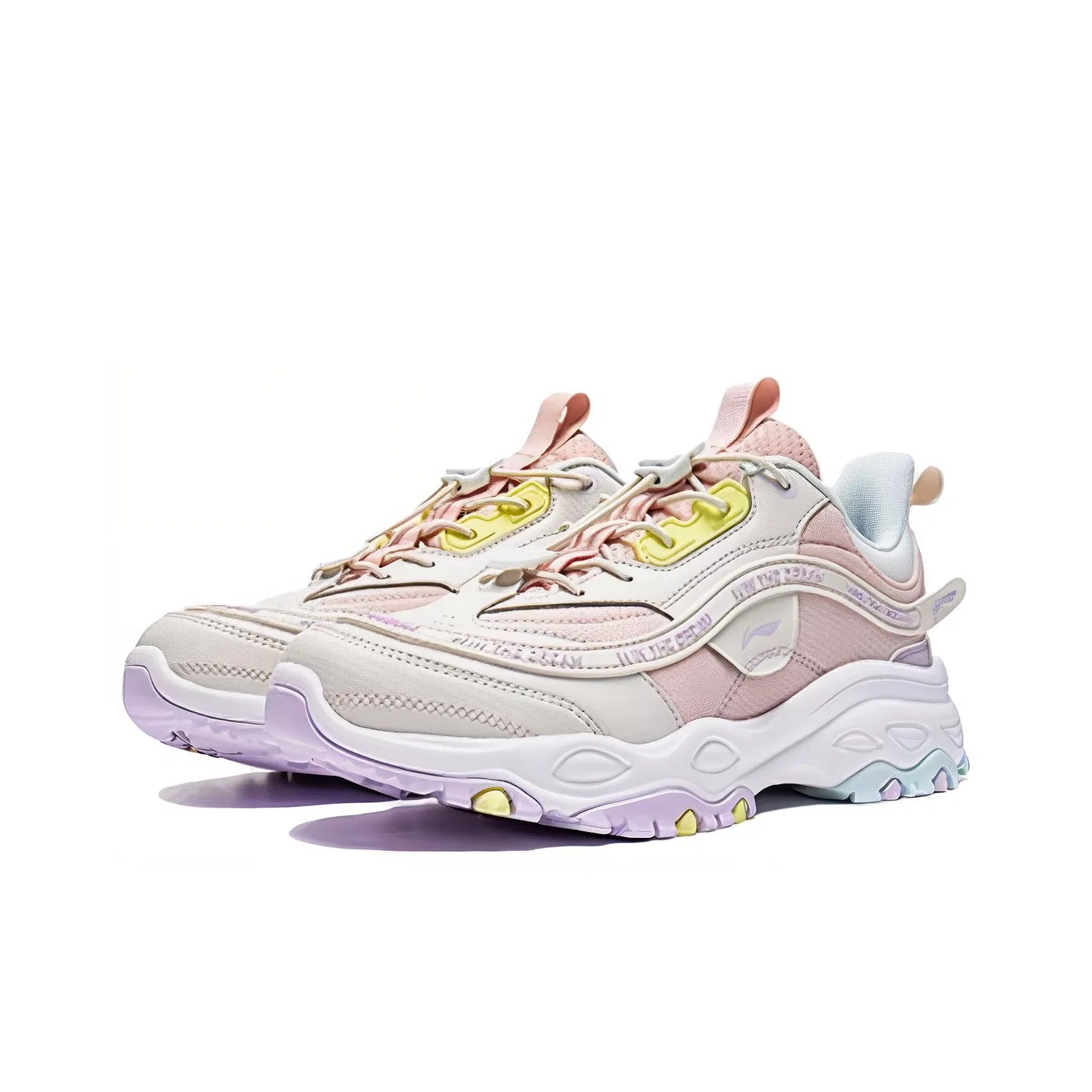 Детские кроссовки для мальчиков и девочек с защитой от ударов Li-Ning YOUNG, Pink White — фото 4