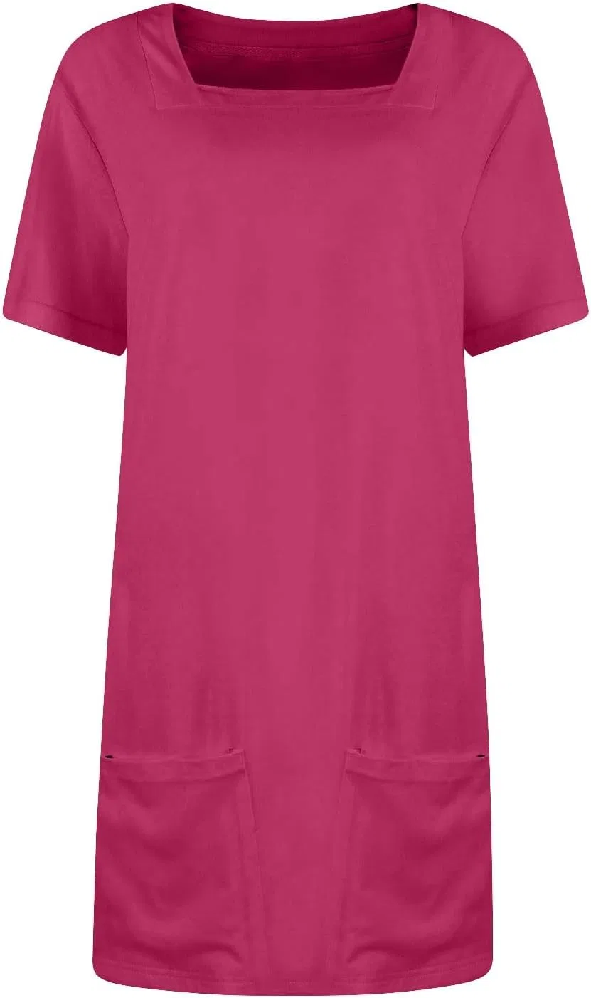 Женское мини-платье с квадратным вырезом T-Shirt Dress, Hot Pink — фото 4