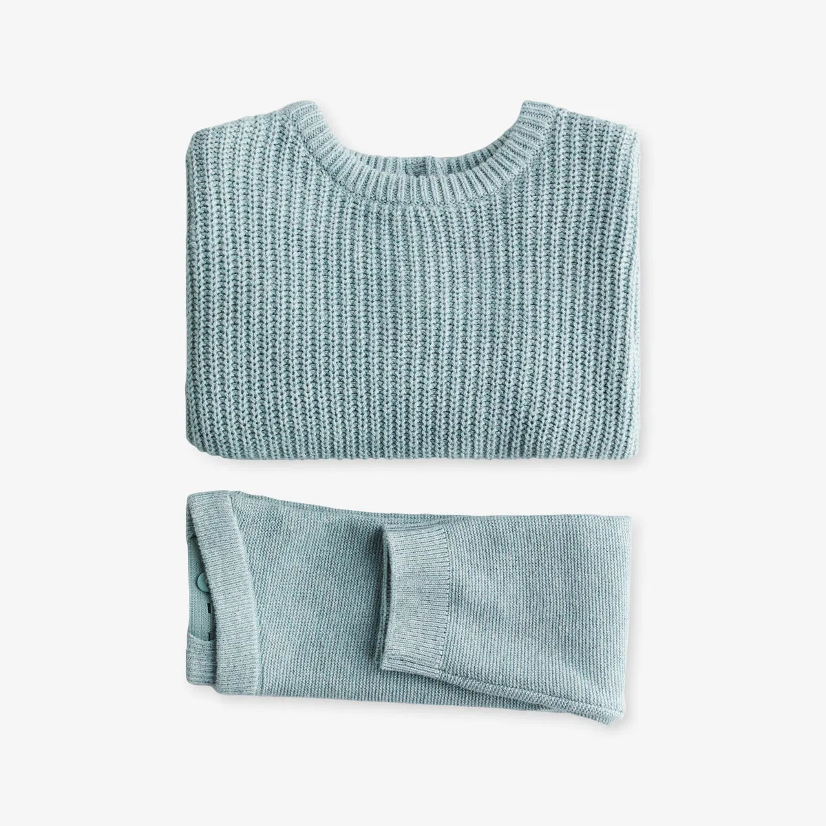 Комплект из двух предметов из хлопкового трикотажа в рубчик, 4-36 месяцев H&M Adorables, бирюзовый — фото 2
