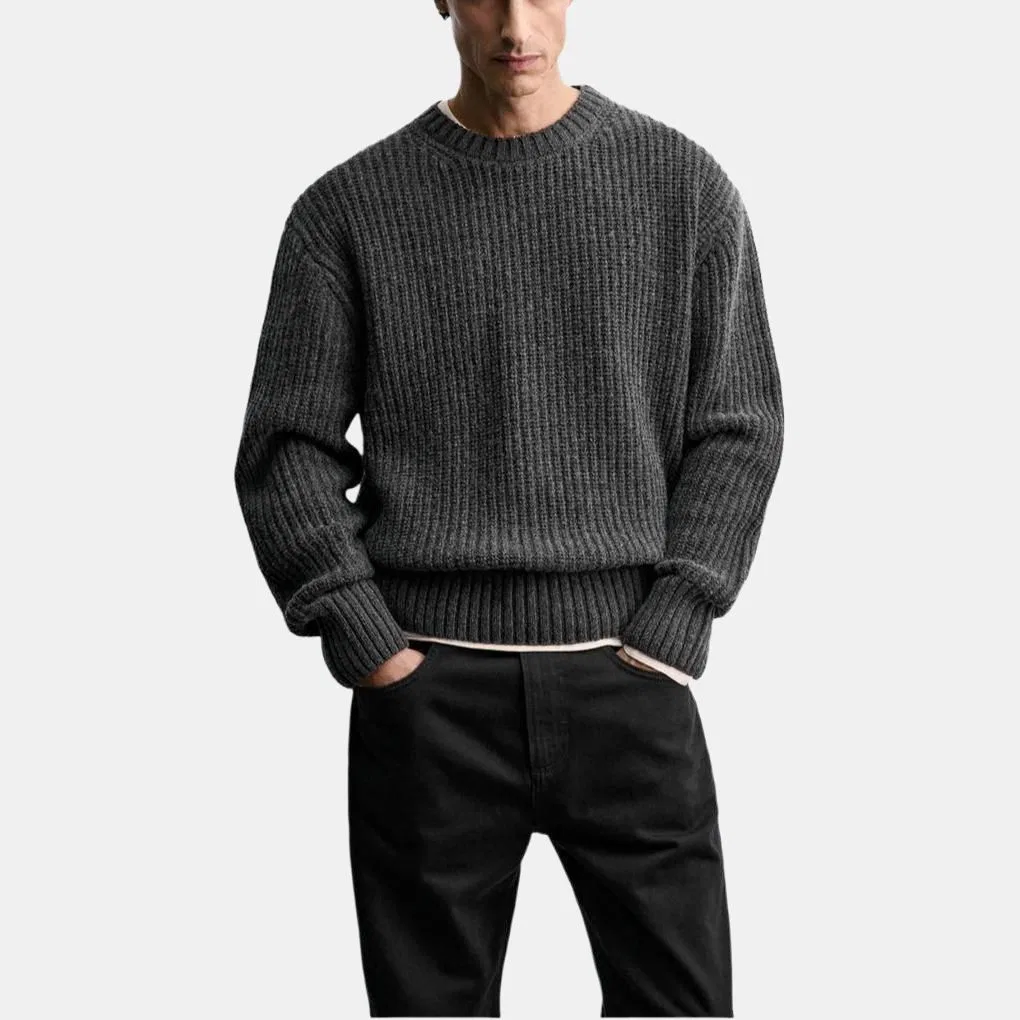 Мужской свитер с зебровым принтом ZARA, Zebra Print Dark Gray — фото 4