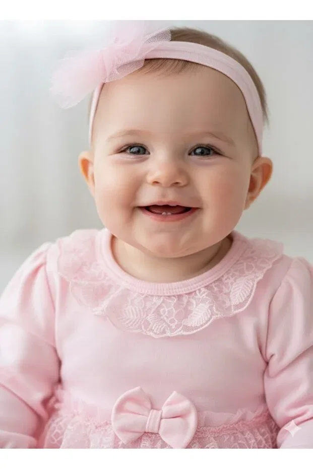 Детский комбинезон для девочек кружевной Kids Kingdom, Pink — фото 4