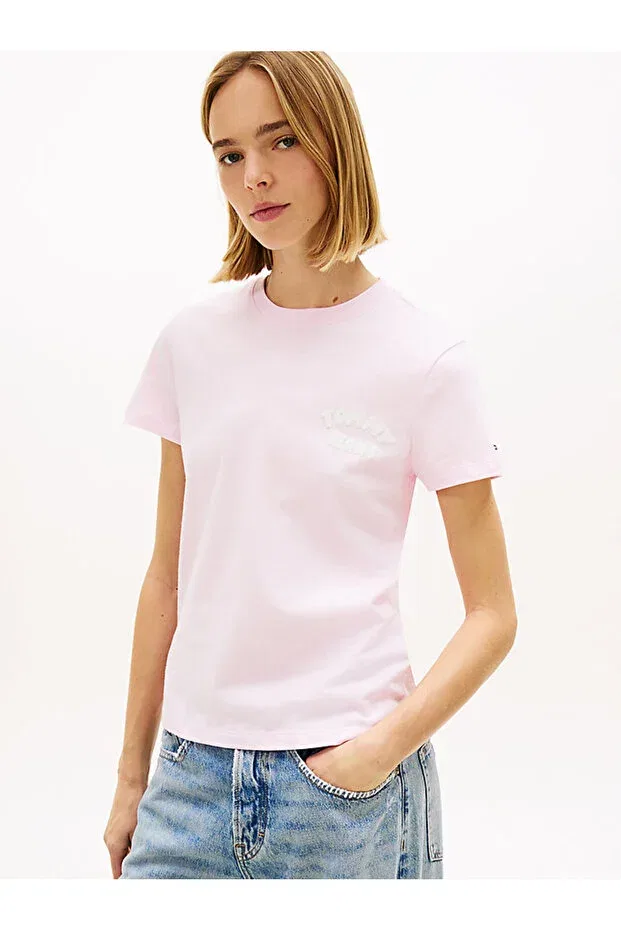 Женская футболка с принтом Tommy Hilfiger, Pearl Pink