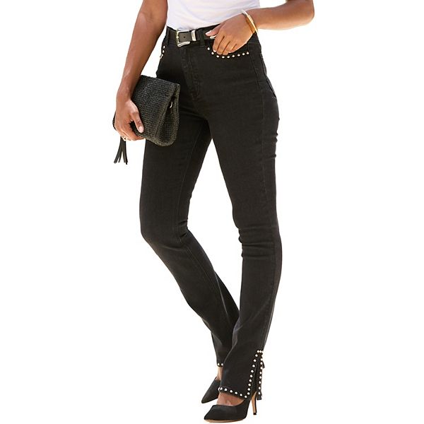 

Женские джинсы с декором и разрезом по низу Lascana, Black Wash