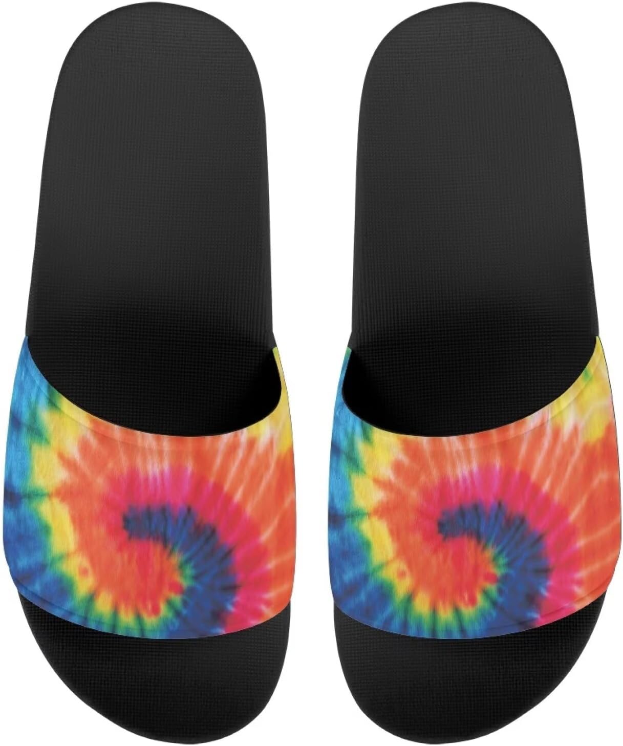 

Сандалии EVA с одной полосой, с рисунком подсолнухов, с мягкой подошвой, открытым носком, противоскользящие, на плоской подошве для женщин и мужчин Drnuikhe, Tie Dye Print