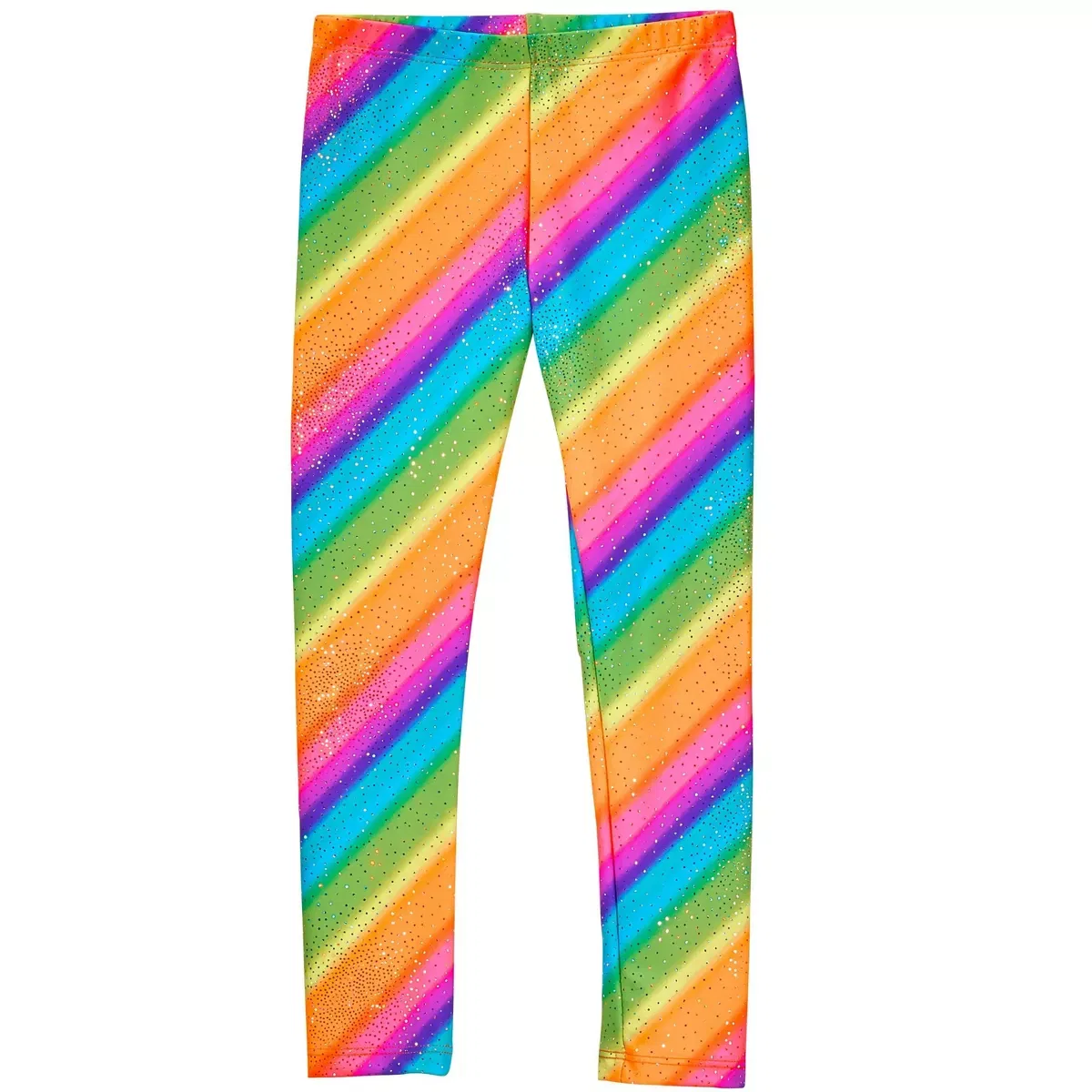Детские леггинсы для девочек с принтом City Threads, Rainbow Sparkle