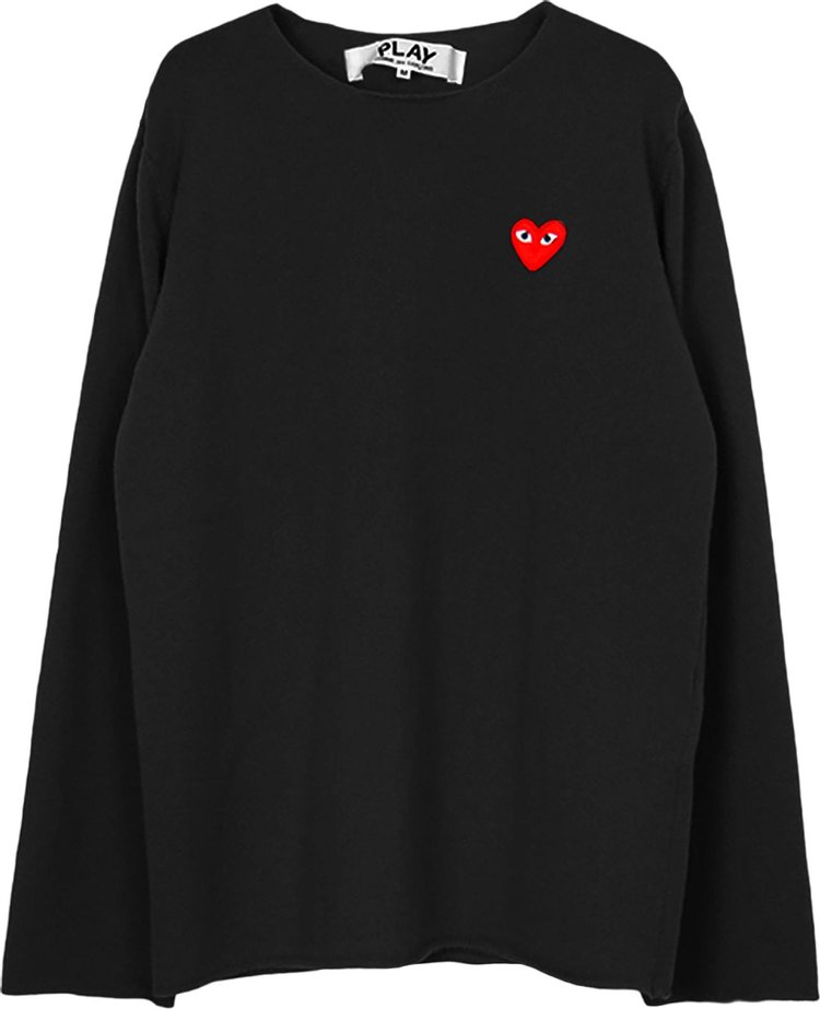 Свитер Comme des Garçons PLAY Red Heart Sweater 'Black', черный - фото