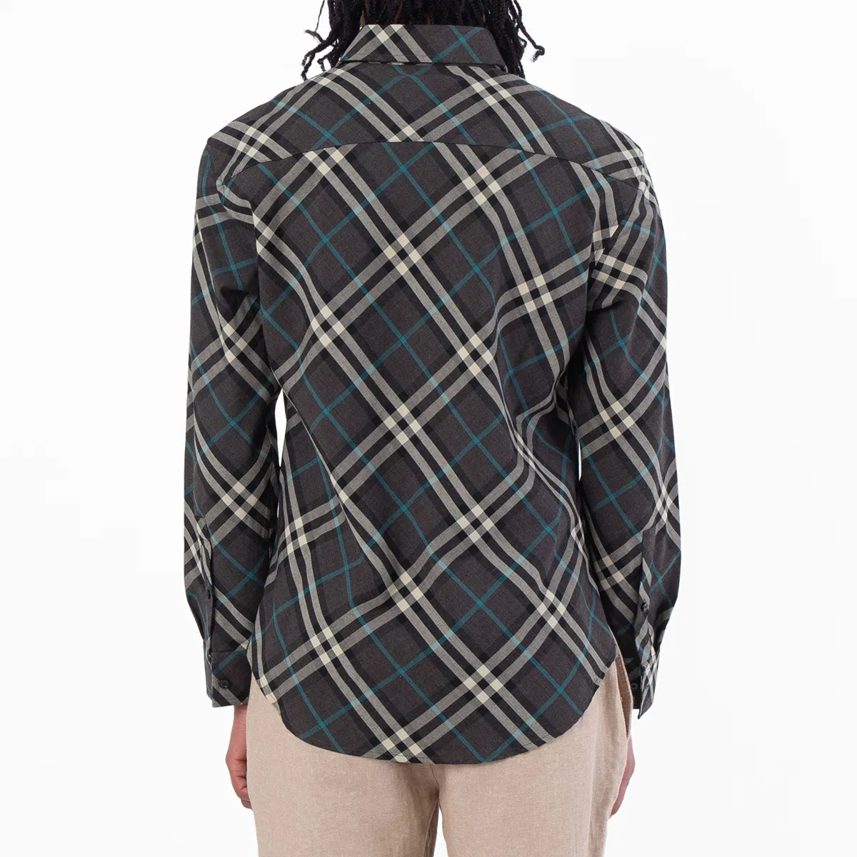 Рубашка с принтом в клетку Check Pattern Button-Up Shirt Burberry, Snug Ip Check — фото 3