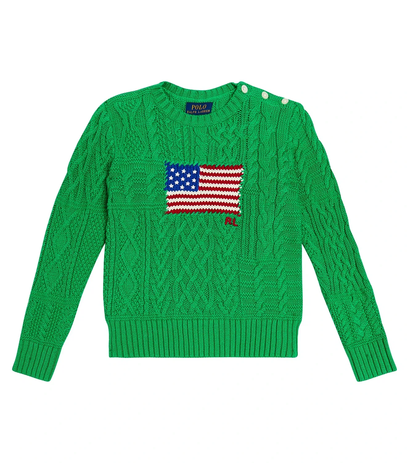 Свитер хлопковый Polo Ralph Lauren Kids, зеленый