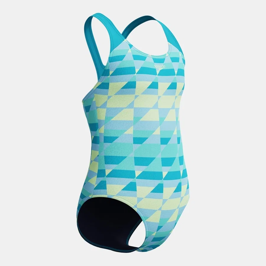 Детский купальник слитный с принтом Speedo Print Splashback, Бирюзовый — фото 4