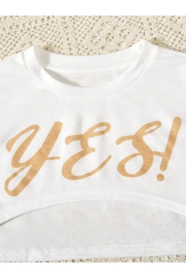 Детское платье-футболка для девочек с принтом Crop T-Shirt Dress Keywest, Stone — фото 3