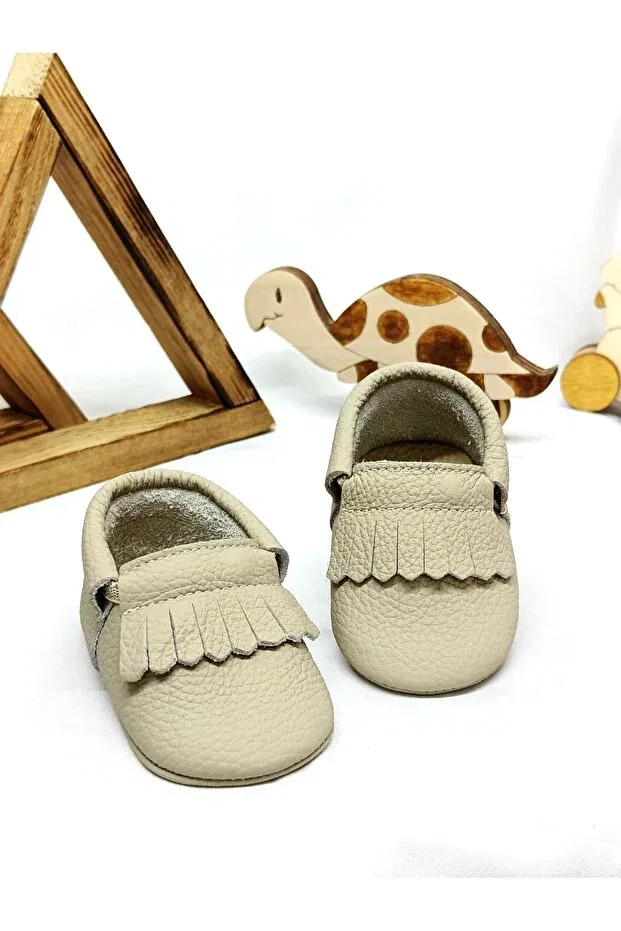 Детские мокасины для девочек с принтом Bonny Minibiri, Nude Color — фото 2