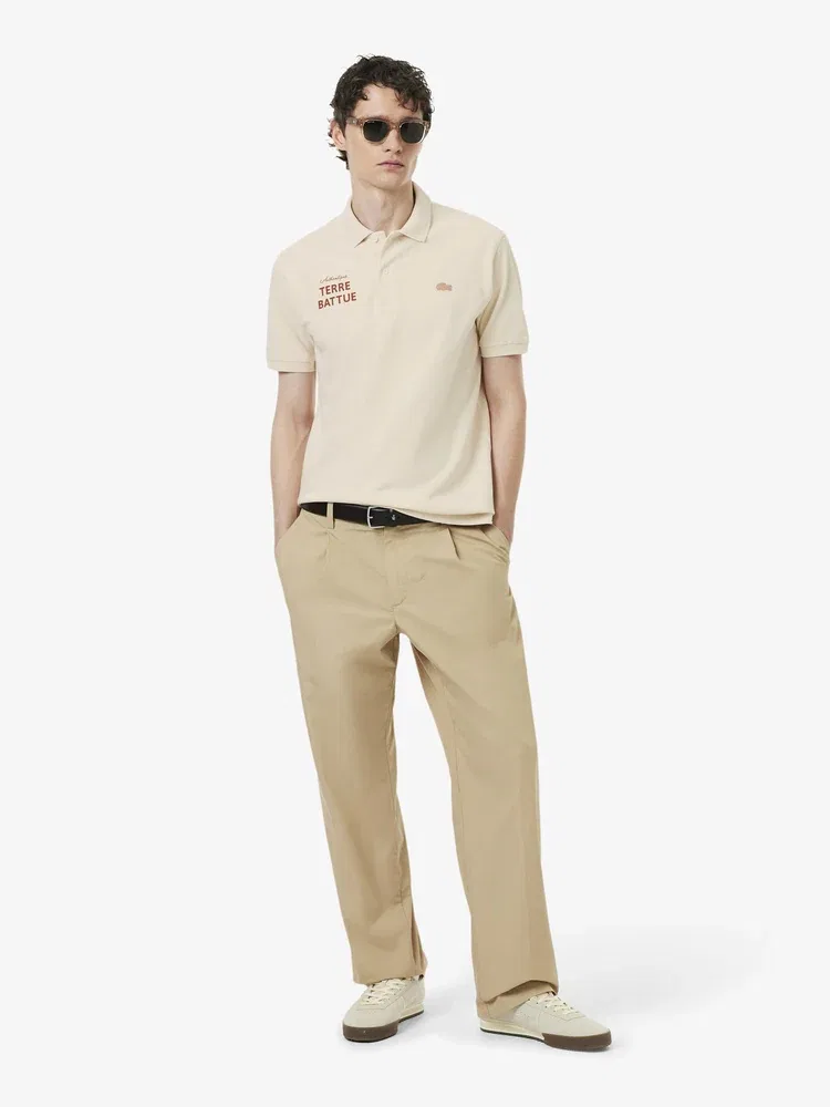 Футболка поло с графическим принтом Roland Garros LACOSTE, Beige — фото 4