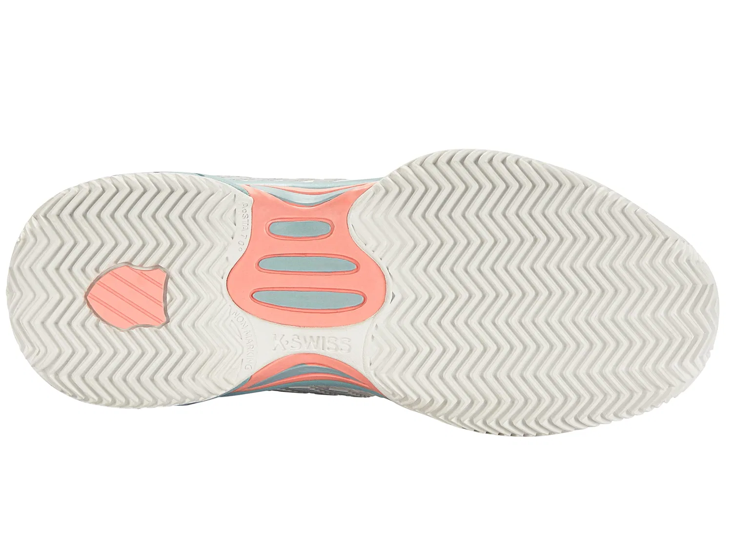 Детские теннисные туфли для девочек Hypercourt Express 2 Hb K-Swiss, Blanc De Blanc Nile Blue Desert Flower — фото 4