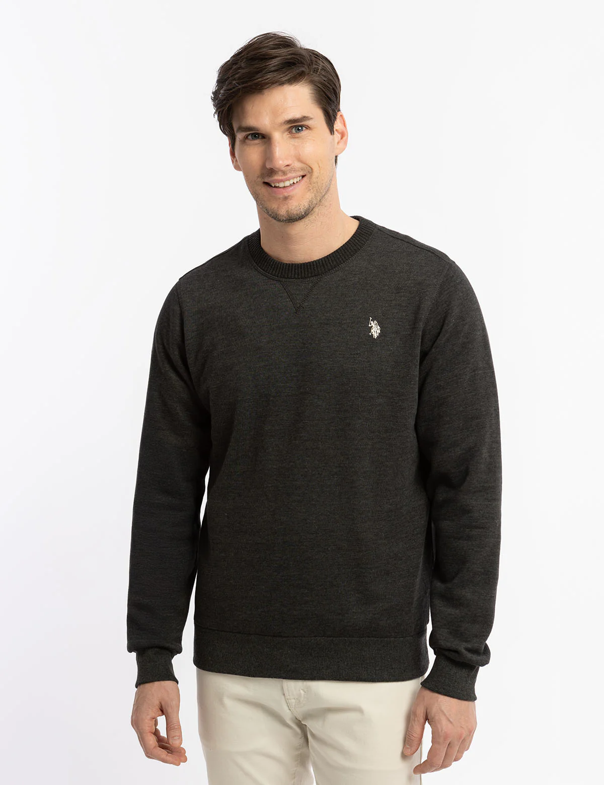 

Пуловер U.S. Polo Assn Solid Peached Fleece Crew Neck, черный