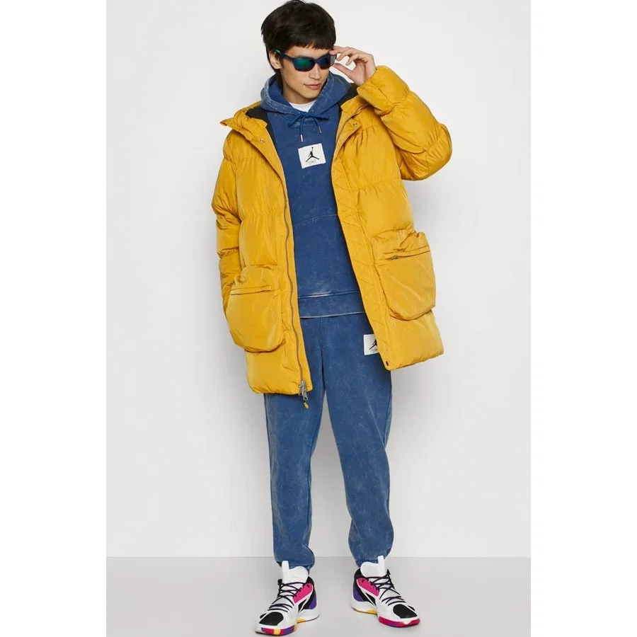 Мужская парка с капюшоном, утепленная, Nike Jordan Statement Chutney Down Fill Repel Puffer, Горчичный — фото 3