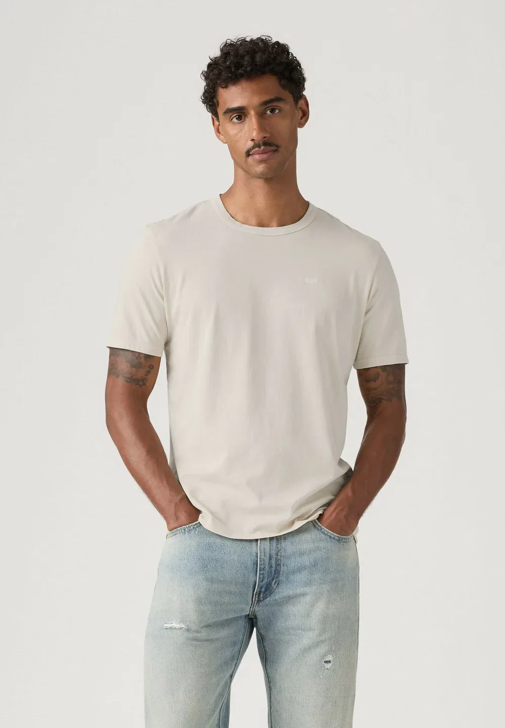 Оригинальная футболка, окрашенная в цвет бордо - базовая футболка Levi'S, Garment Dye Dark Slate - Neutrals -