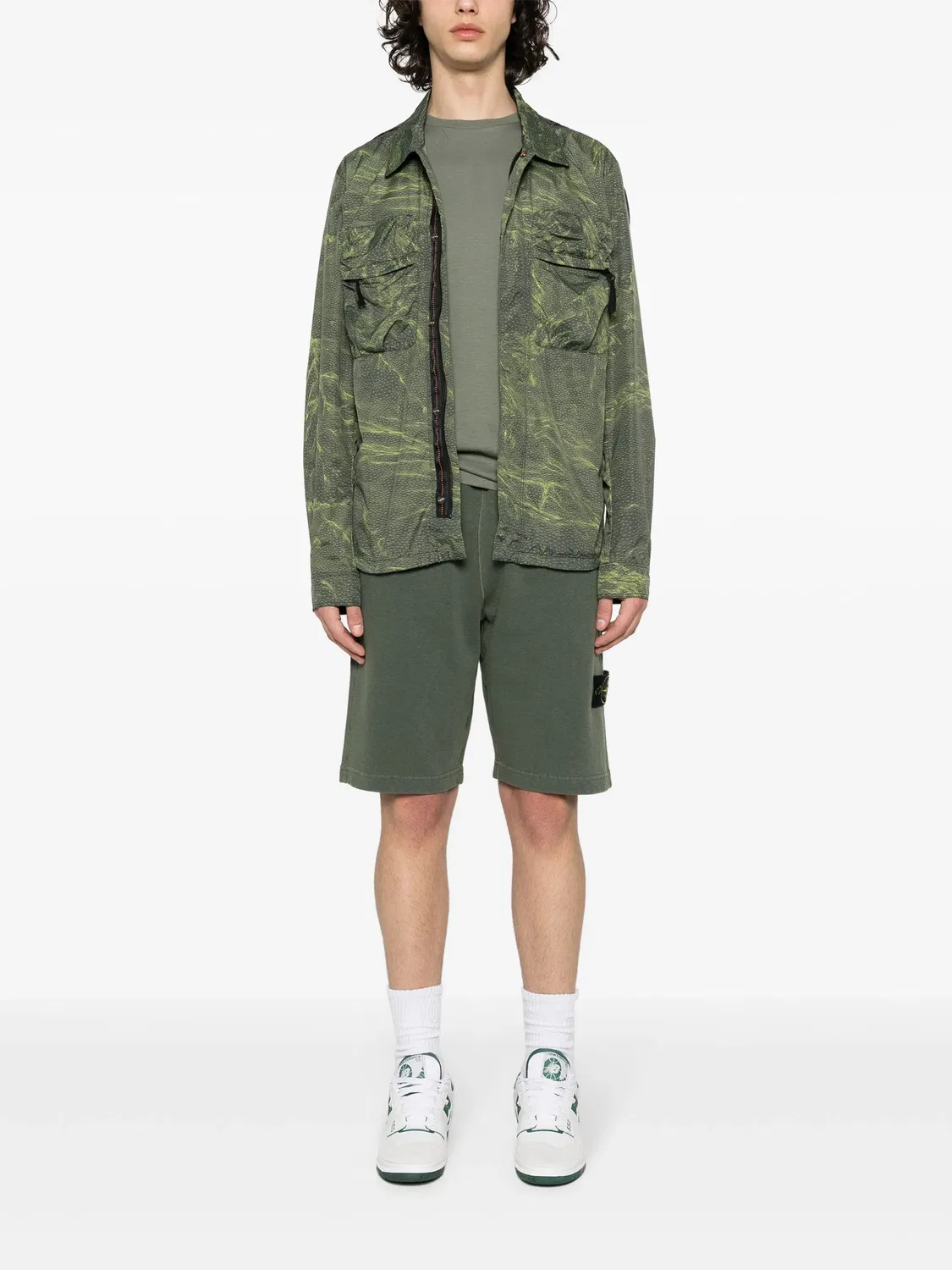Спортивные шорты с эмблемой компаса Stone Island, зеленый — фото 4