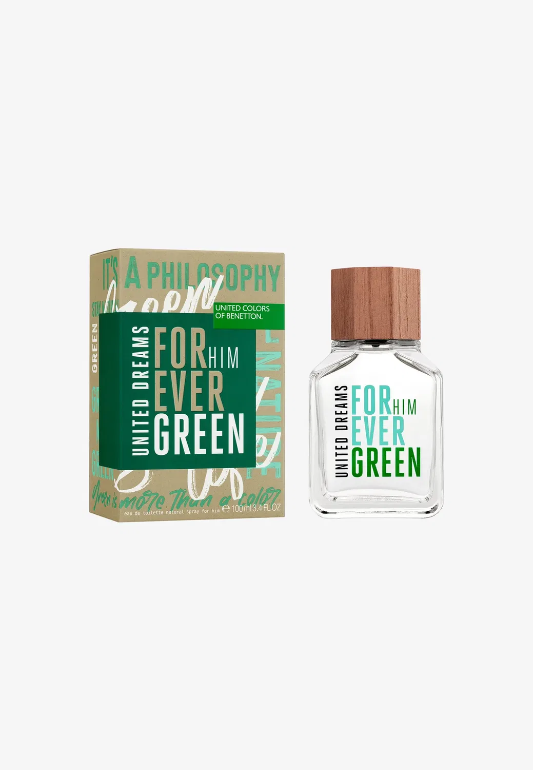 Forever green for him edt - туалетная вода Benetton Perfumes, 100 мл — фото 2