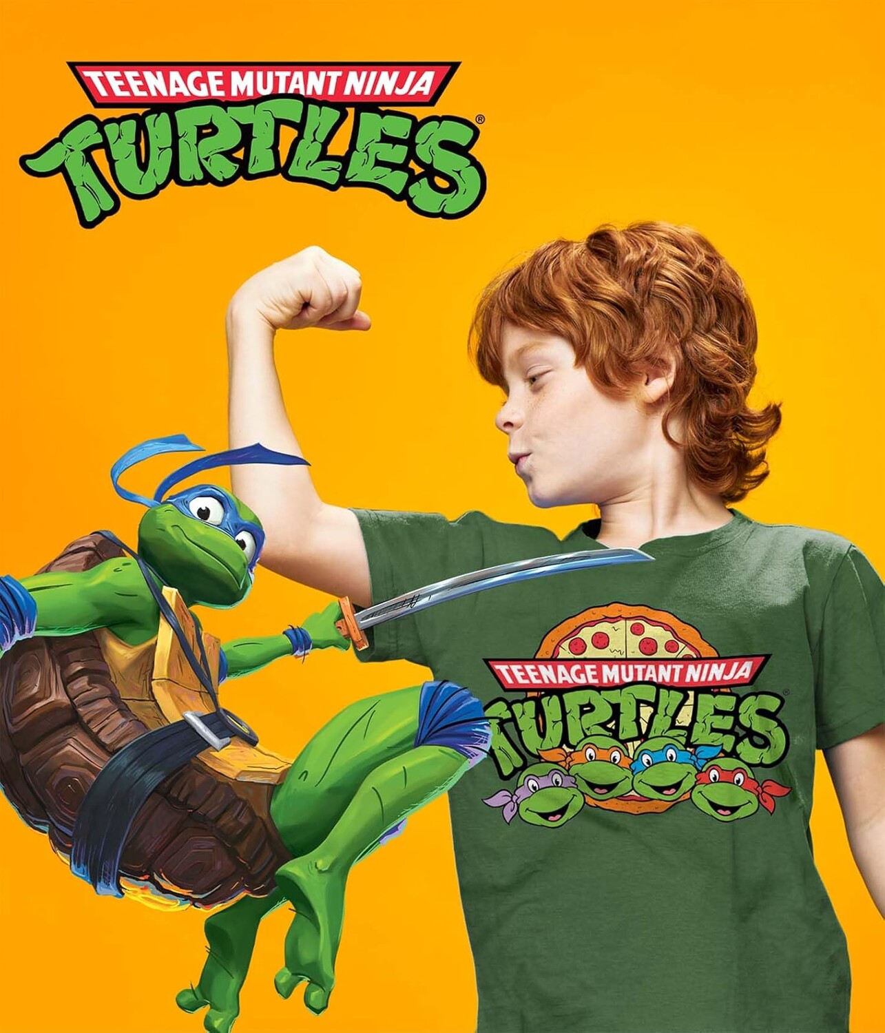 Набор детских футболок Nickelodeon Teenage Mutant Ninja Turtles, 3 предмета, зеленый/белый/черный — фото 4