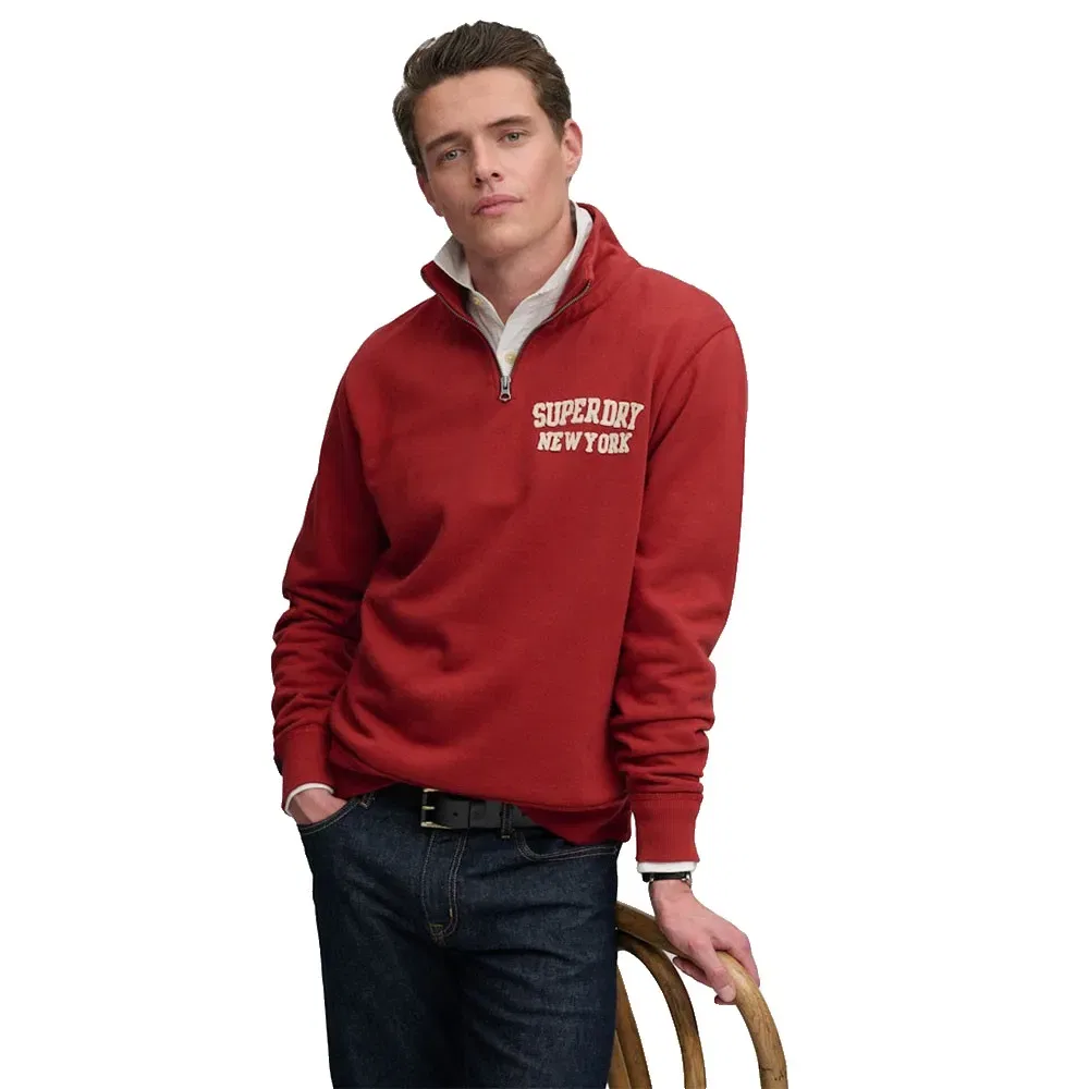 Свитшот с полузастежкой Vintage Athletic Superdry, красный