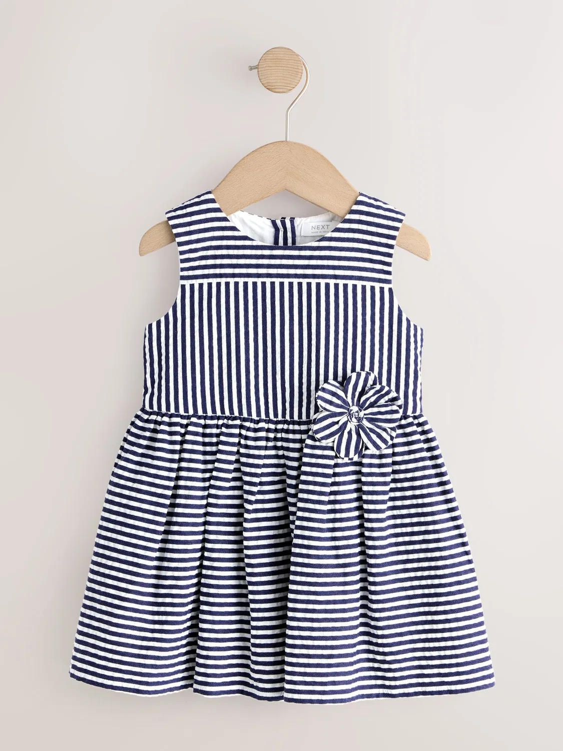 Платье с корсажем Navy Stripe Next, бело-голубая полоска — фото 4
