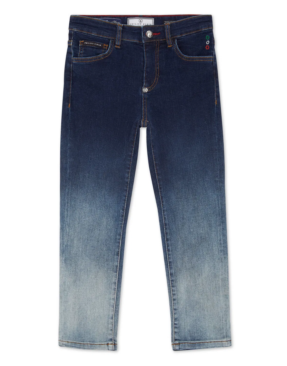 Детские джинсы прямого кроя с эффектом потертостей Regular Fit Premium Jeans Bulldogs PHILIPP PLEIN, Cloudy Blue