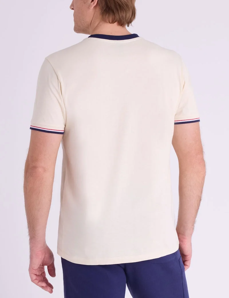 Футболка U.S. Polo Assn. Signature Stripe Trim Ringer, кремово-белый — фото 2