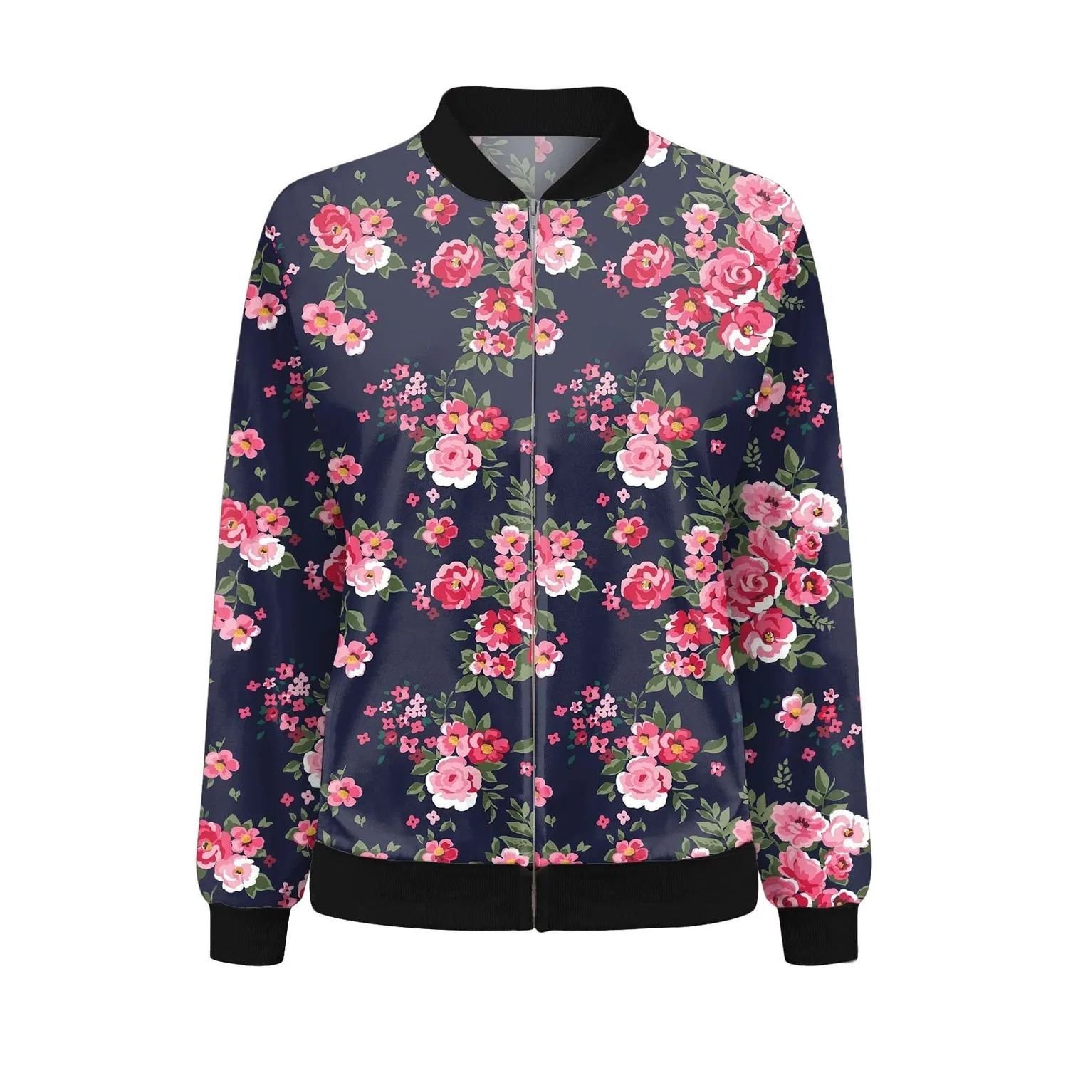 Женская куртка-бомбер с принтом Y2k College Blouson Hiphop, Rosa Caldo — фото 2