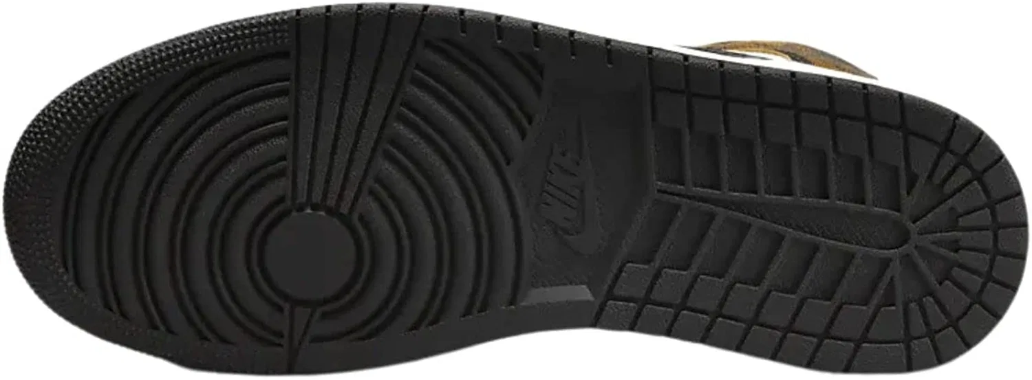 Детское кроссовки для мальчиков высокие Air Jordan 1 NIKE, Black Taxi White Sail — фото 3