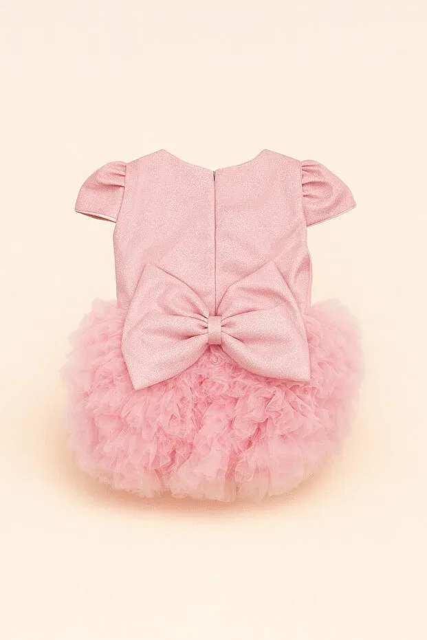 Детское платье для девочек с коротким рукавом Tutu short sleeve baby girl dress 2Kids2Mom, Pink — фото 4