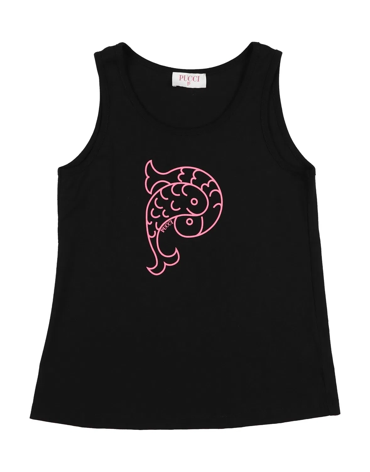 Детская футболка для девочек с принтом Pucci, черный