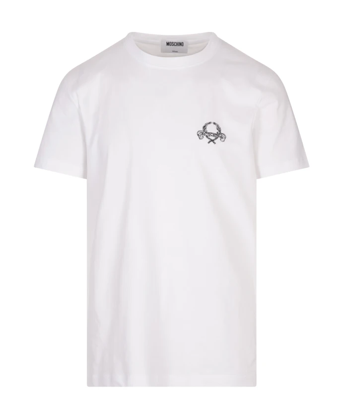 

Белая хлопковая футболка Moschino, белый