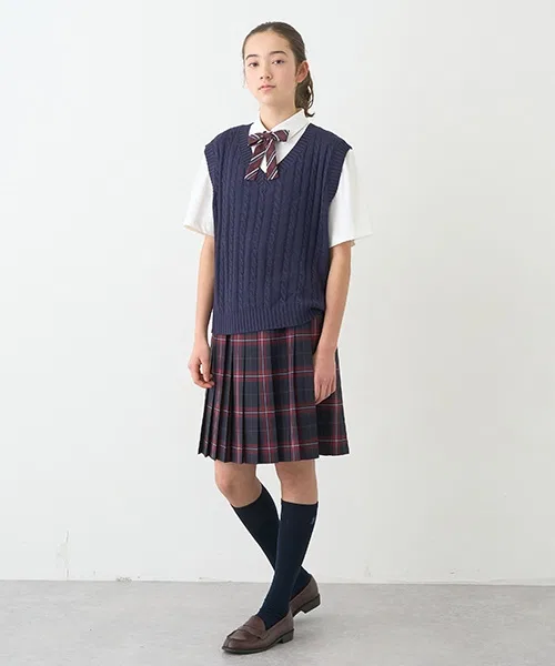 Детская юбка из шерстяной ткани с плиссе, модель TW, pom ponette junior, Красный