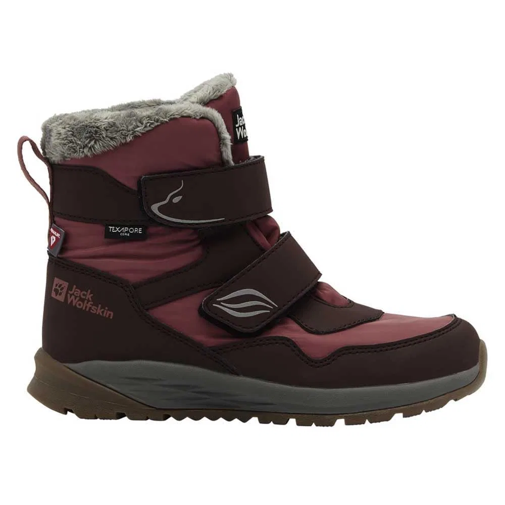 Детские зимние ботинки для девочек с мембраной Polar Bear-g Texapore Mid Vc K Jack Wolfskin, Mogano Scuro
