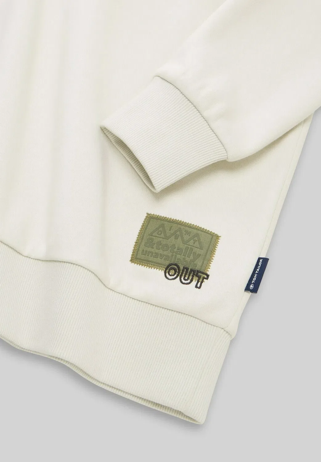 Толстовка Strick & sweatshirts с нашивкой - толстовка Tom Tailor, Greyish White — фото 3